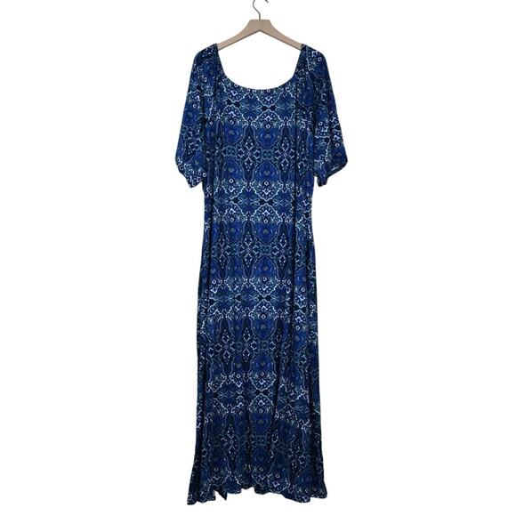 Jessica London Womens Plus 22/24 Stretch Knit Blouson Maxi Dress - Picture 3 of 10